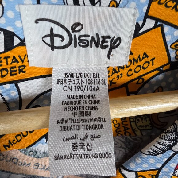 Disney Shirt Mens Large Donal Duck All Over Print Oversized Open Camp Collar - Picture 10 of 11